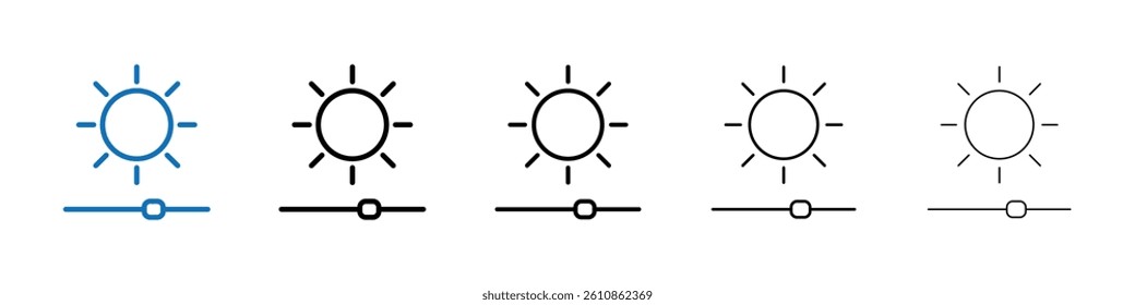 Brightness icon Outline vector logo for web ui