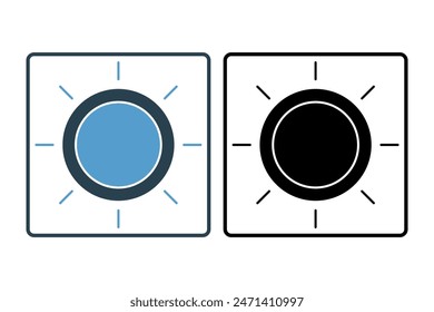 brightness icon. icon related to edit tool. suitable for web site, app, user interfaces, printable etc. solid icon style. simple vector design editable