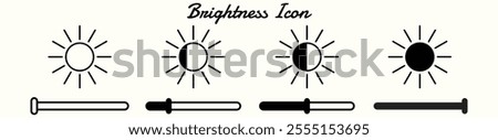Brightness Icon Set Light and Dark Adjustment Icons Graphic Design Elements User Interface Symbols