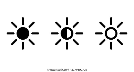 Brightness icon set simple design
