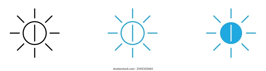 Brightness Icon Set Vector illustration in black