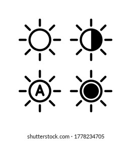 brightness icon set. vector on white background