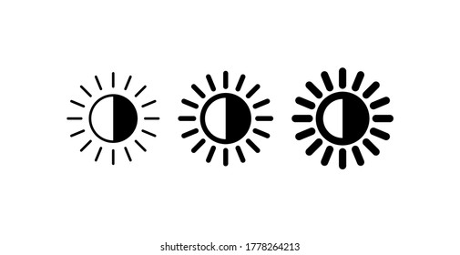 brightness icon set. vector on white background