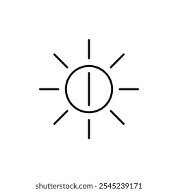 Brightness Icon Single Thin line vector art set