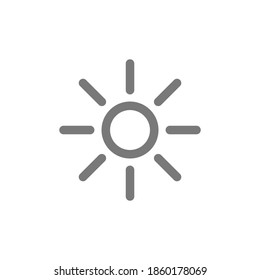 icono de brillo. símbolo de luz solar aislado en fondo blanco. ilustración vectorial