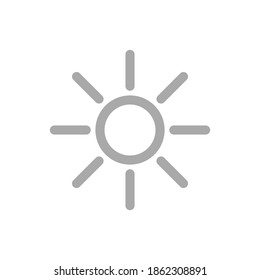 brightness icon. sun light symbol isolated on white background. vector illustration