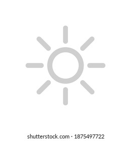 icono de brillo. símbolo de luz solar aislado en fondo blanco. ilustración vectorial