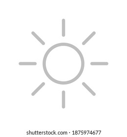 brightness icon. sun light symbol isolated on white background. vector illustration