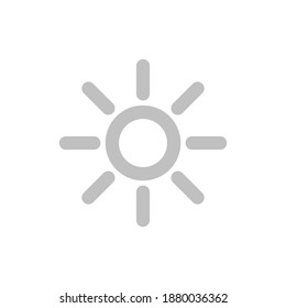 brightness icon. sun light symbol isolated on white background. vector illustration