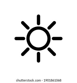 brightness icon. sun light symbol isolated on white background