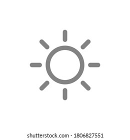 brightness icon. sun line symbol isolated on white background. vector illustration