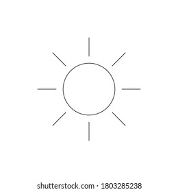 brightness icon. sun linear symbol isolated on white background. vector illustration