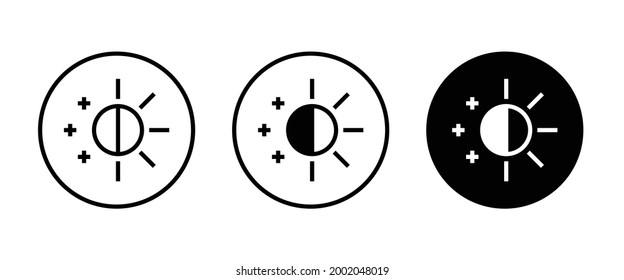 Brightness icon, sun moon icon vector illustration