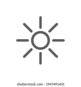 brightness icon. sun symbol isolated on white background. vector illustration