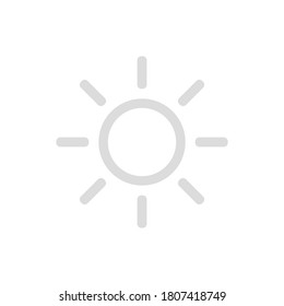 brightness icon. sun symbol outline isolated on white background. vector illustration