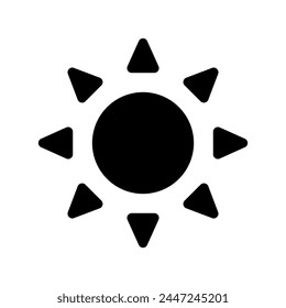 Icono de brillo, icono de sol con fondo blanco