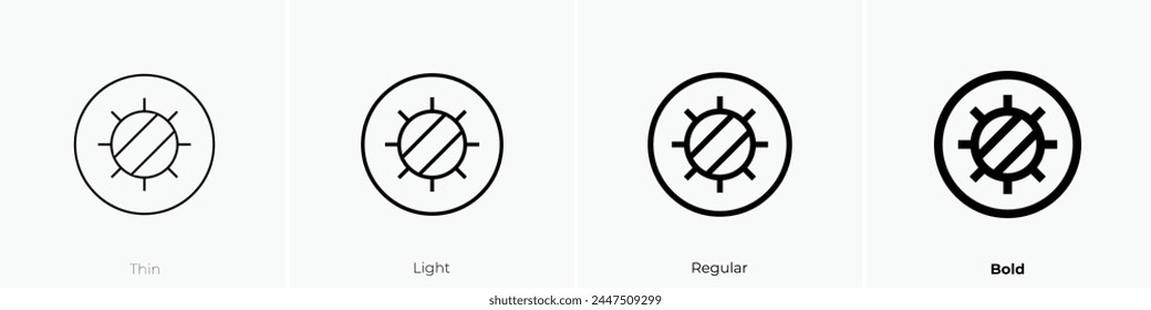 brightness icon. Thin, Light Regular And Bold style design isolated on white background