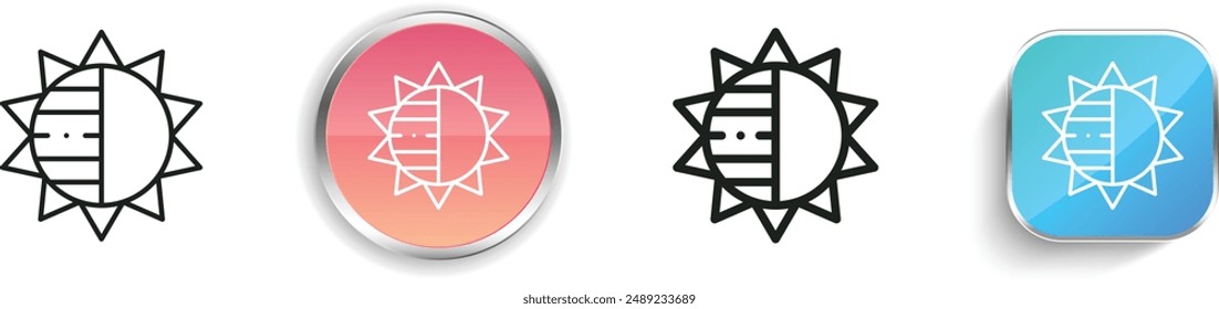 brightness icon. Thin Linear, Regular and Button Style Design Isolated On White Background