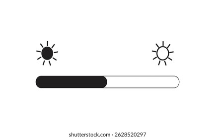 Brightness Icon vector. Adjust Contrast icon ,vector silhouette. Mobile brightness. Temperature icon. Screen brightness icon outline and vector. Heat symbol. Download vector.