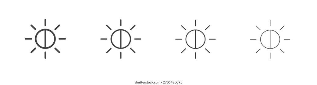 Brightness icon vector collection, illustration logo template in trendy thin line editable strokes style.