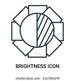 Brightness icon vector isolated on white background, Brightness transparent sign , outline linear symbol or line shape