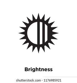 Brightness icon vector isolated on white background, logo concept of Brightness sign on transparent background, filled black symbol