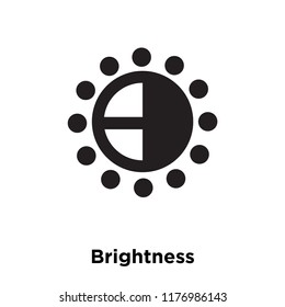 Brightness icon vector isolated on white background, logo concept of Brightness sign on transparent background, filled black symbol