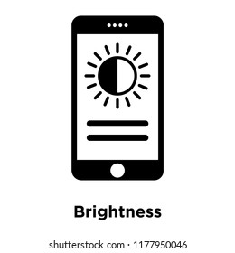 Brightness icon vector isolated on white background, logo concept of Brightness sign on transparent background, filled black symbol