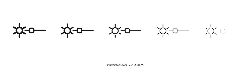 Brightness icon vector outline set illustration sign