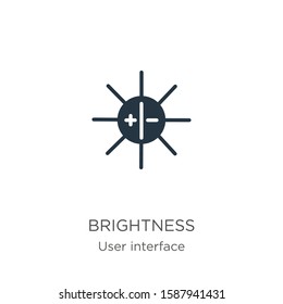 Brightness icon vector. Trendy flat brightness icon from user interface collection isolated on white background. Vector illustration can be used for web and mobile graphic design, logo, eps10