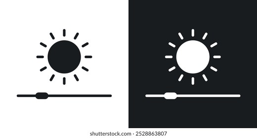 Brightness icons. solid style vector