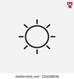 Brightness icon-sunlight, shine bright vector line icon, simple linear pictogram