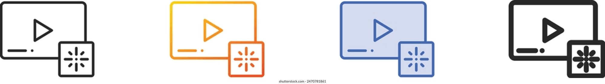 brightness icon.Thin Linear, Gradient, Blue Stroke and bold Style Design Isolated On White Background