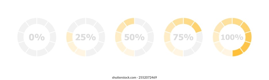 Indicadores de brilho definem ícones. Estilo Plano. Ícones de vetor