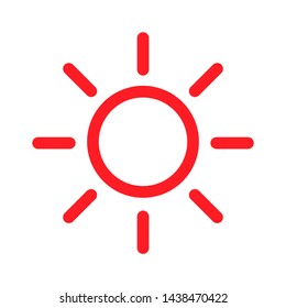 Brightness intensity icon. Isolated vector symbol on white background 