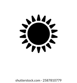 Brightness, Intensity Setting, Bright Sun Solid Flat Vector Icon Isolated on White Background.