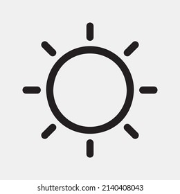 Brightness, light, saturation, or sun icon in solid black color