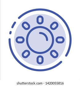 Brightness, Light, Sun, Shine Blue Dotted Line Line Icon