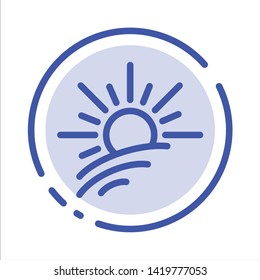 Brightness, Light, Sun, Spring Blue Dotted Line Line Icon