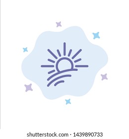 Brightness, Light, Sun, Spring Blue Icon on Abstract Cloud Background