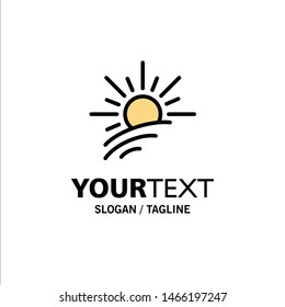 Brightness, Light, Sun, Spring Business Logo Template. Flat Color. Vector Icon Template background