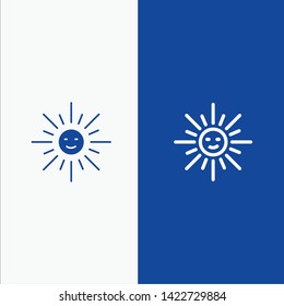 Brightness, Light, Sun, Spring Line and Glyph Solid icon Blue banner Line and Glyph Solid icon Blue banner