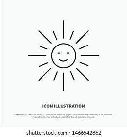 Brightness, Light, Sun, Spring Line Icon Vector. Vector Icon Template background