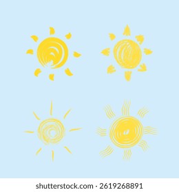 Brightness of morning sun with orange sunbeam flat design silhouette comic illustration warm symbol sunlight beam shine spring simple cute rounded logo shape nature sunrise burn

