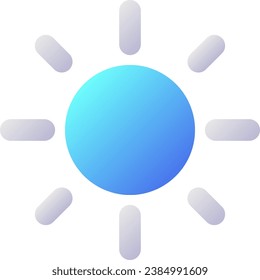 Brightness pixel perfect flat gradient two-color ui icon. Smartphone screen settings. Weather forecast. Simple filled pictogram. GUI, UX design for mobile application. Vector isolated RGB illustration