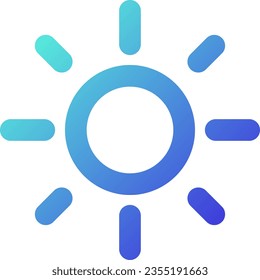 Brightness pixel perfect gradient linear ui icon. Smartphone screen settings. Weather forecast online. Line color user interface symbol. Modern style pictogram. Vector isolated outline illustration