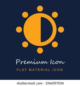 Brightness premium material ui ux isolated vector icon in navy blue and orange colors