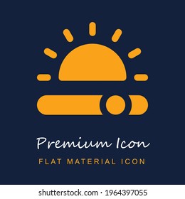 Brightness premium material ui ux isolated vector icon in navy blue and orange colors