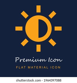 Brightness premium material ui ux isolated vector icon in navy blue and orange colors