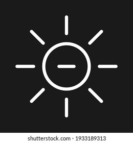 Brightness, reduce, adjust icon vector image. Can also be used for customer support and UI. Suitable for use on web apps, mobile apps and print media.
